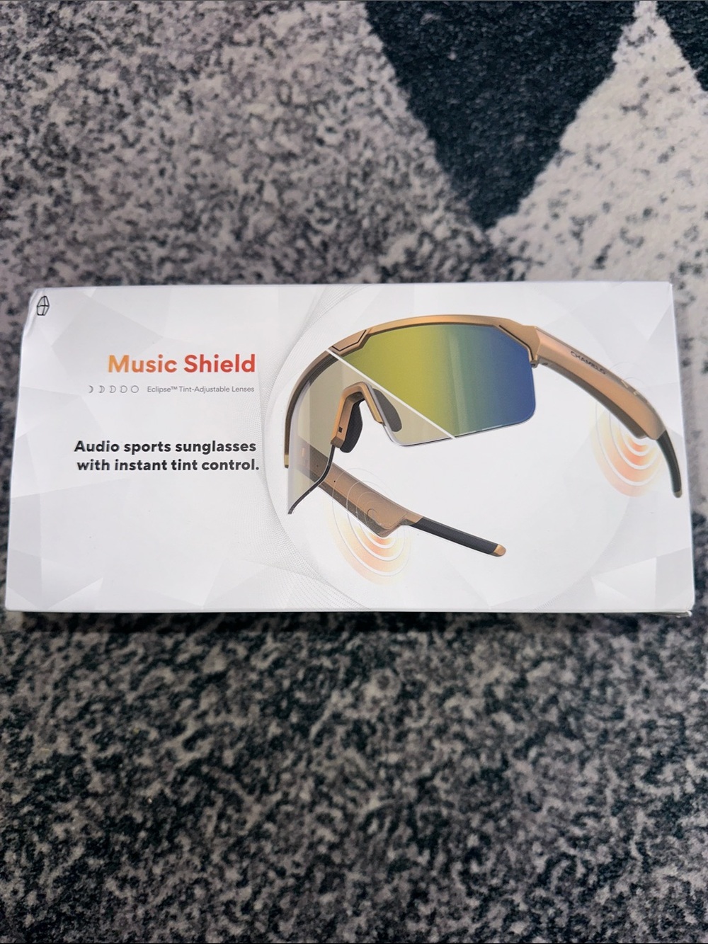 Audio Sports Sunglasses - Gold Frame with Green Mirrored Lens